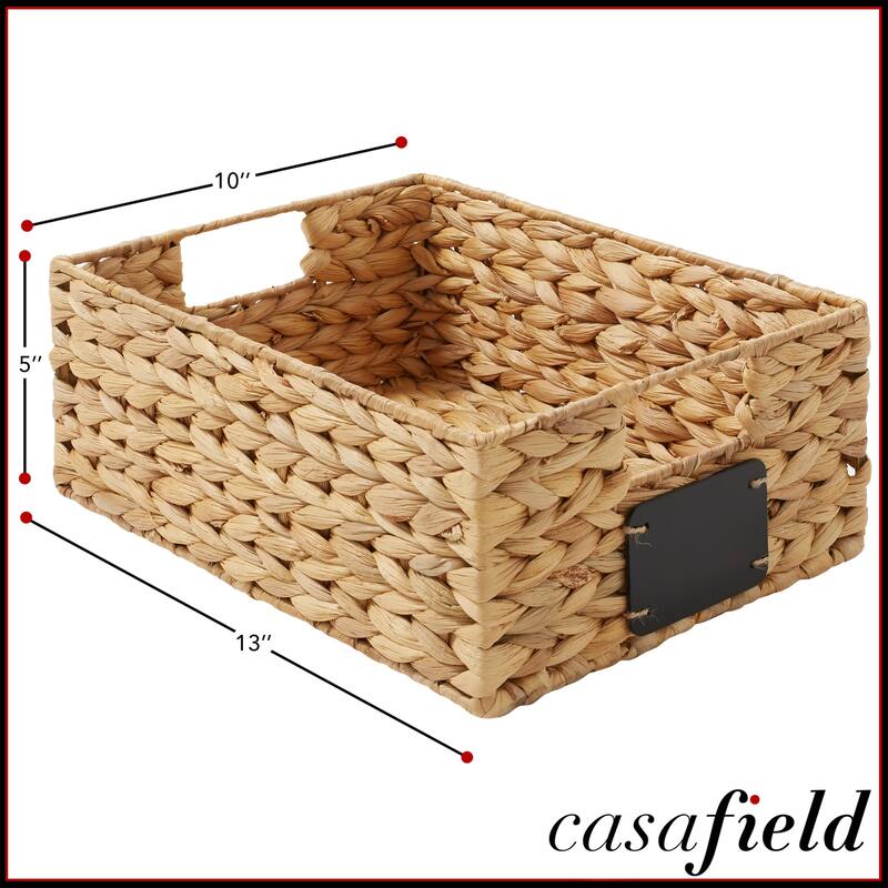 Water Hyacinth Pantry Storage Basket Organizer Bins