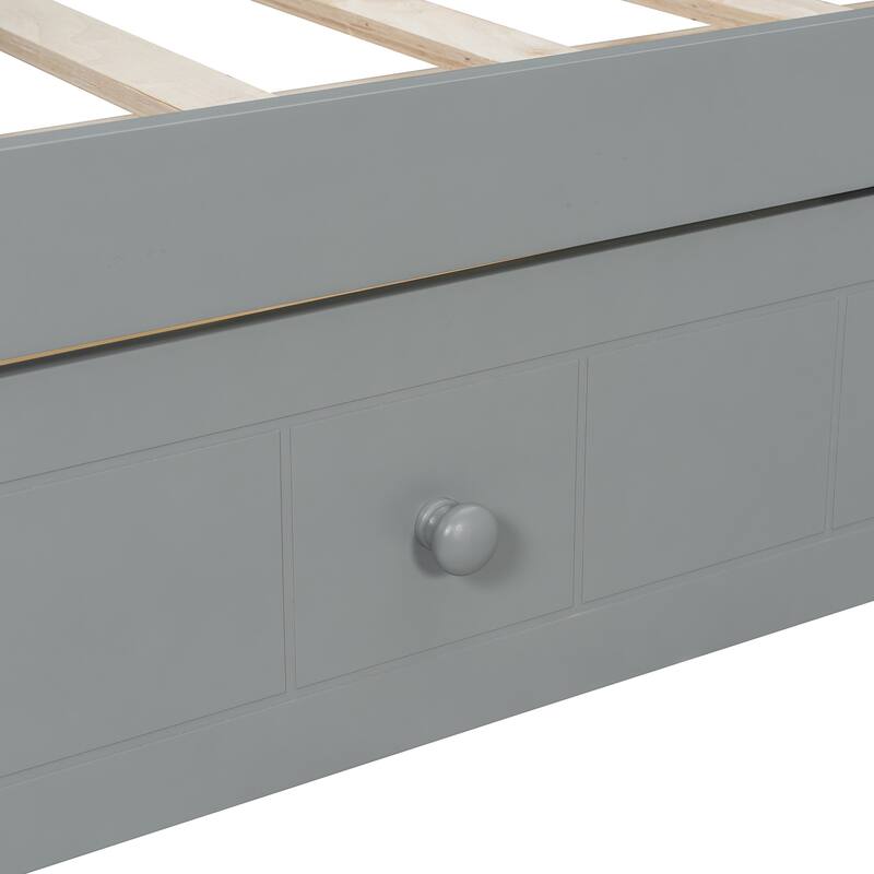 Twin Canopy Daybed with 2 Storage Drawers Solid Wood and MDF Frame