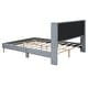 preview thumbnail 11 of 9, Queen Size Upholstered Platform Bed with Tufted Headboard and Metal Legs, Solid Wood Frame with Slat Support
