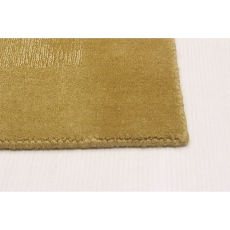 ECARPETGALLERY Hand Loomed Kashkuli Gabbeh Gold Wool Rug - 6'6 x 9'11
