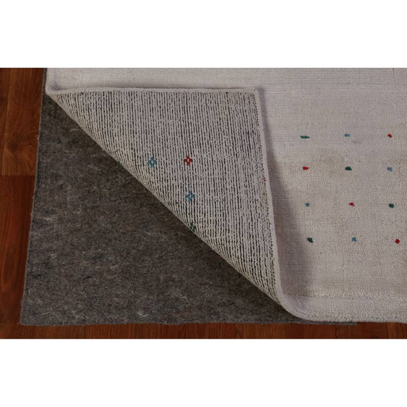 Hand Knotted Oriental 100% Wool Carpet Tribal Tribal Greys & Charcoal Gabbeh Area Rug - 9' 11'' X 8' 1''
