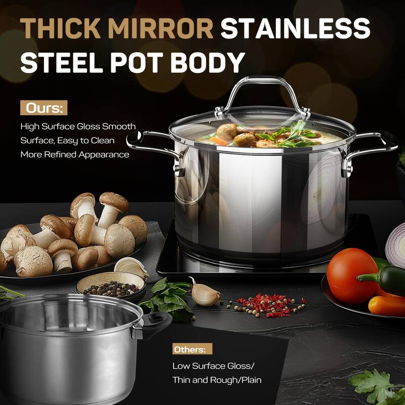 11-Piece Tri-Ply Stainless Steel Cookware Set