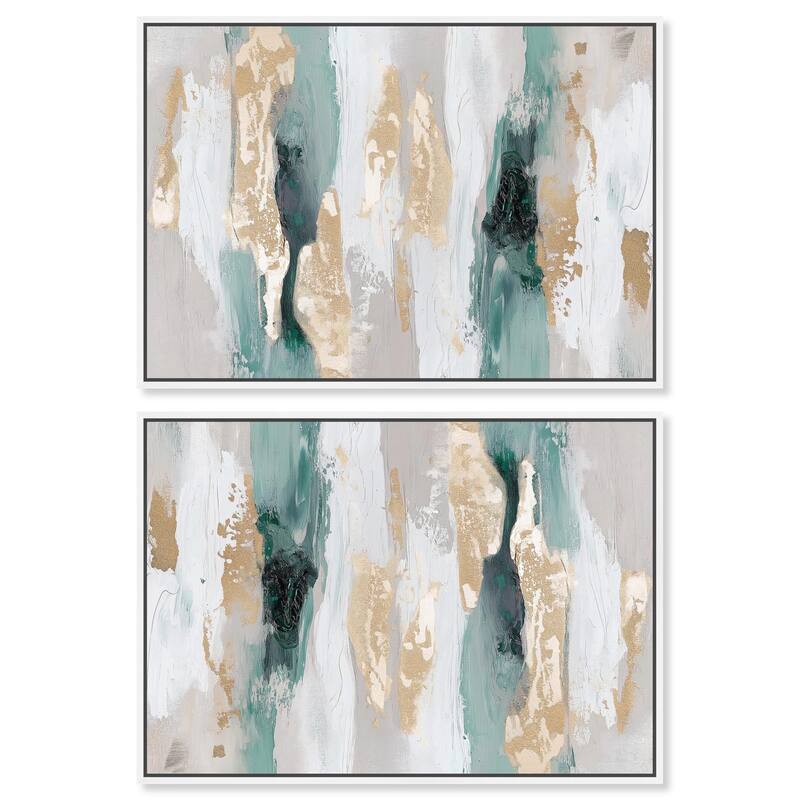 Mediterranean Pink Canvas by Art Remedy - 30" x 20" - Black