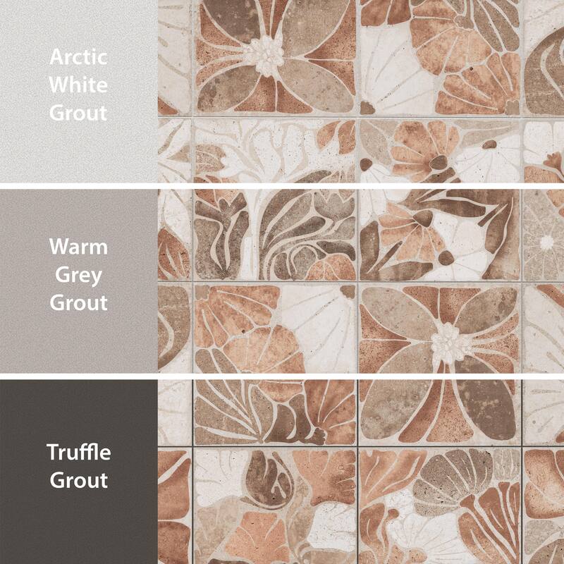 Merola Tile Adagio Decor Fiori 9-3/4" x 9-3/4" Porcelain Floor and Wall Tile