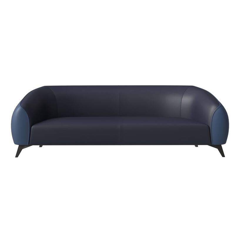 3 Seater Sofa Solid Wood Frame Upholstered in Vegan Leather with Metal Legs Opula Series by LeisureMod