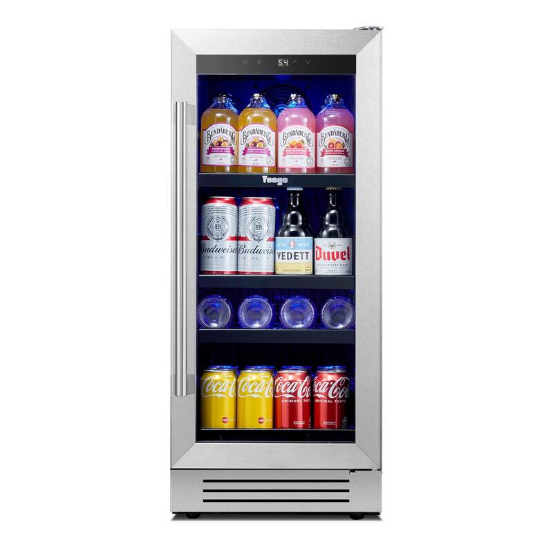 Yeego 14.8 Inch Beverage Cooler 80 Can Built-in/Freestanding Beverage Refrigerator - 15 inch