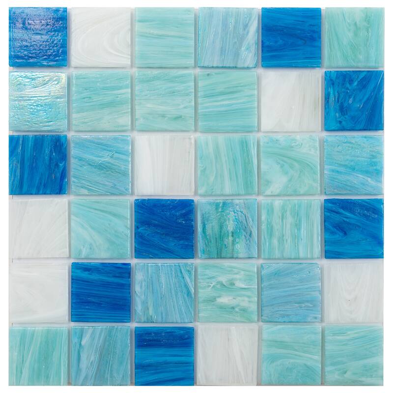 Apollo tile 12" x 12" Mingles Glossy Green White Glass Tile (20 sq ft/case) - 20 Pack