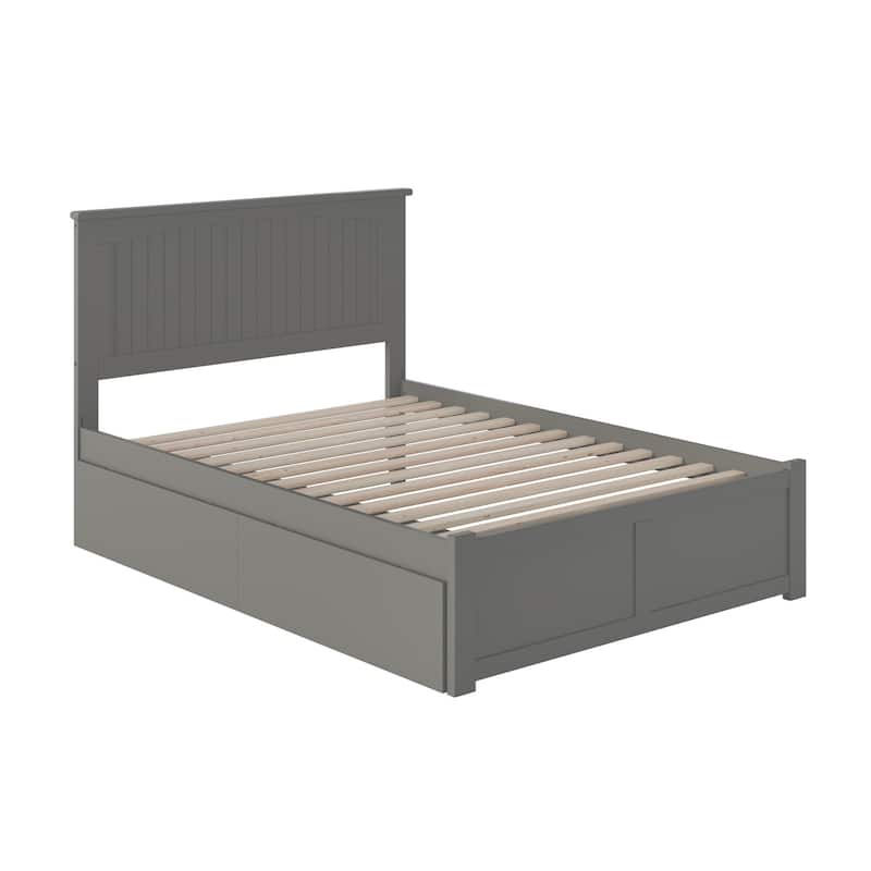Platform Bed - Storage Bed with Flat Panel Footboard & USB Charger