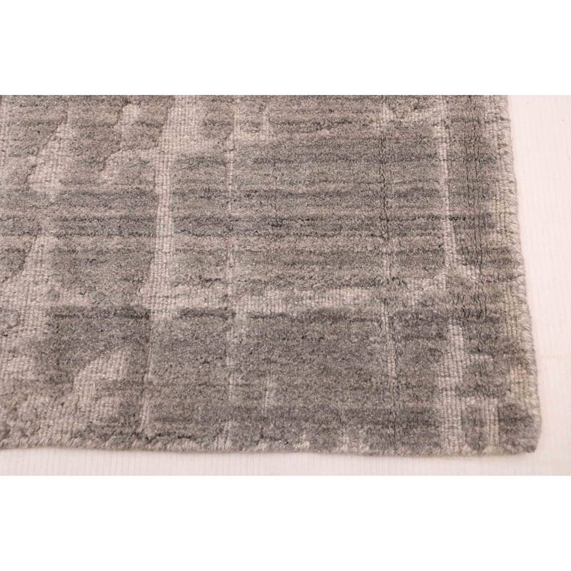 ECARPETGALLERY Hand Loomed Elysian Grey Wool Rug - 6'5 x 9'11