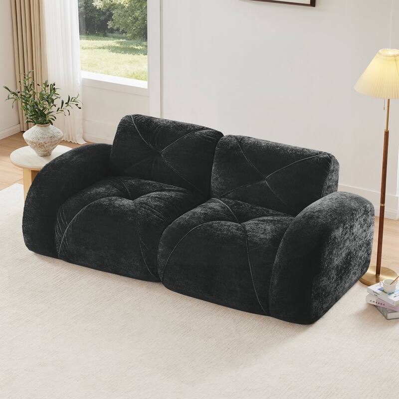 Sofa Couches With boneless Sofa,Soft Velvet Fabric,Bottom Anti-Slip Design