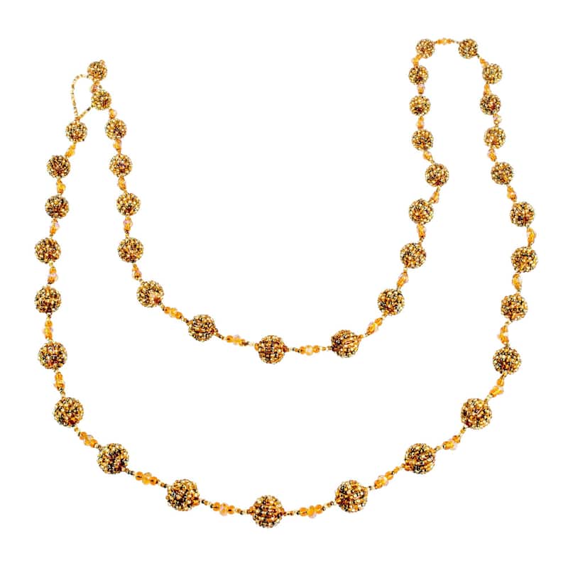 Glass beaded garland, 'Golden Silhouettes'