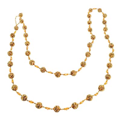 Glass beaded garland, 'Golden Silhouettes'