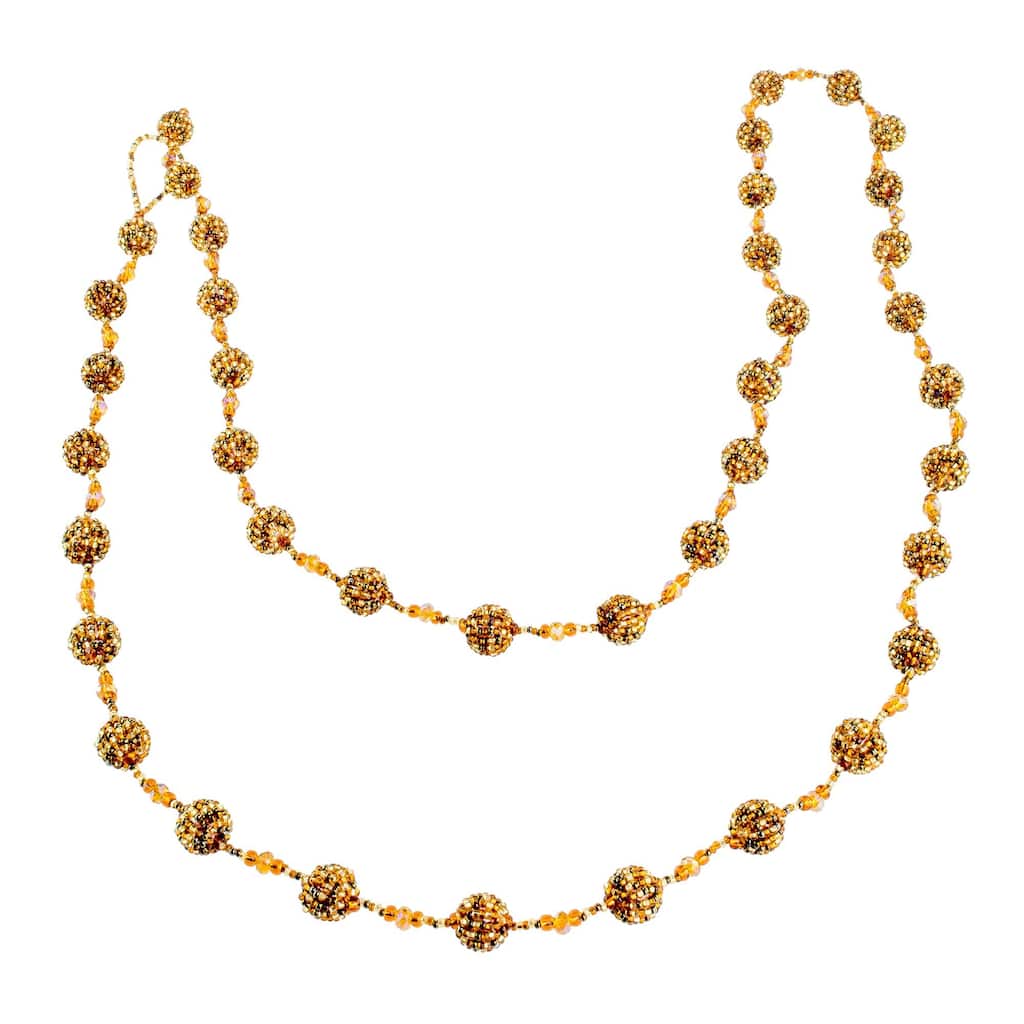 Glass beaded garland, 'Golden Silhouettes'