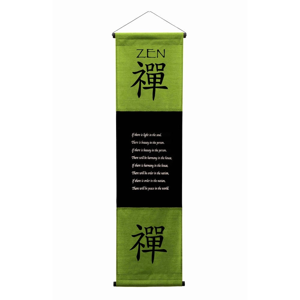 Inspirational Wall Decor "Zen" Banner Large, Inspiring Quote Hanging Scroll, Affirmation Motivational, Thought Saying Tapestry