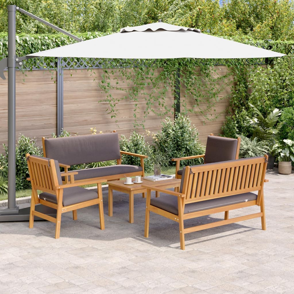 vidaXL 5 Piece Garden Sofa Set with Cushions Solid Wood Acacia - 29.5 x 17.7 x 15
