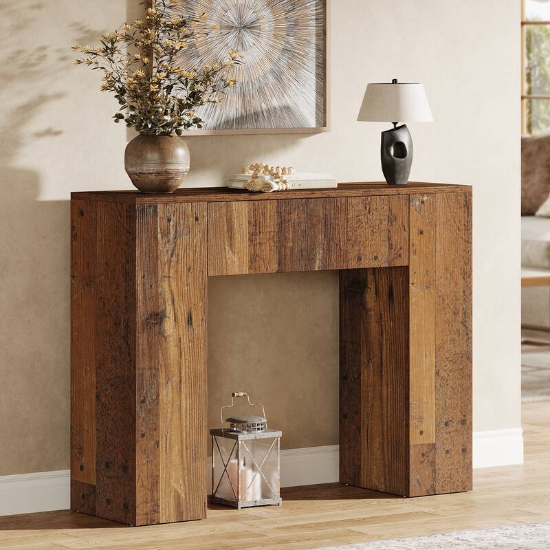 39.37" Console Table With Drawer for Entryway Hallway