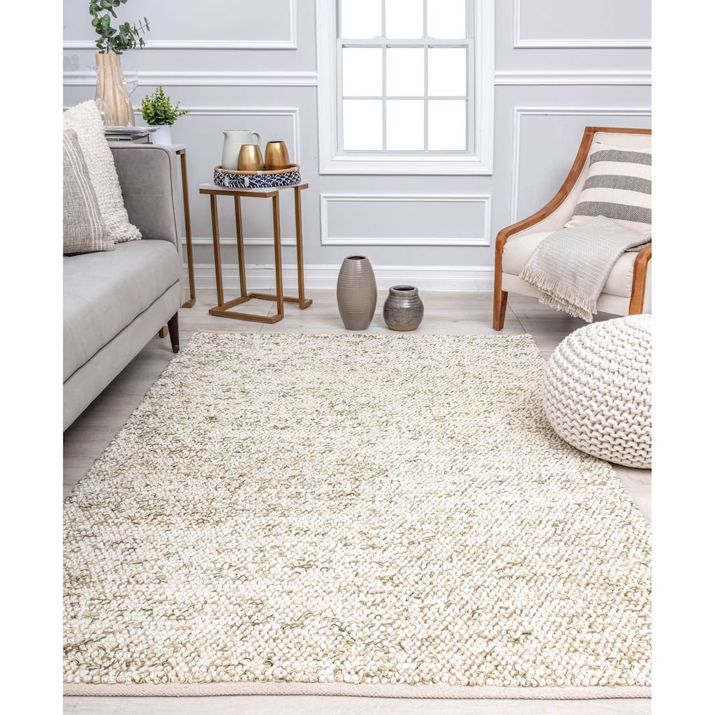 Dorian Farmhouse Solid Sage Green Area Rug BY Rugs America