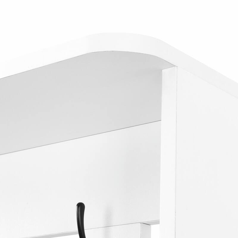 70.8"H Hall Tree with Cushioned Bench, Shoe Cabinet, Pegboard and 4 Hooks
