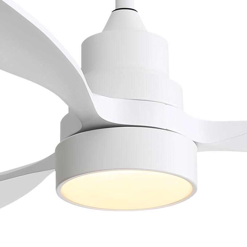 Sofucor 48 Inch Ceiling Fan with Light and Remote,Solid Wood Blades Low Profile,Smart Optional Work with Alexa/Google/App