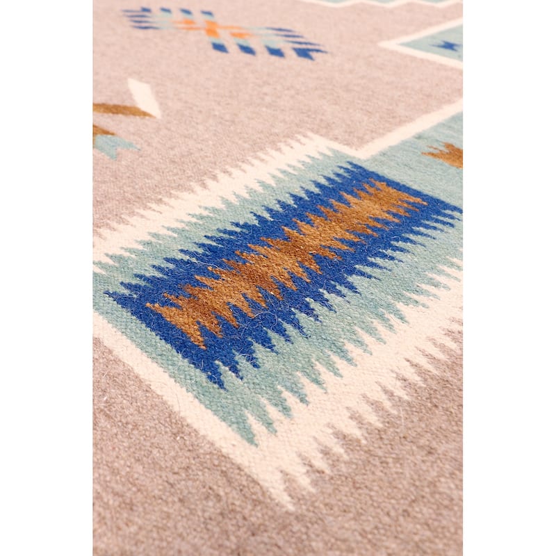 Pasargad Home Tuscany Reversible Wool Mocha Area Rug - 6' 0'' X 9' 0''