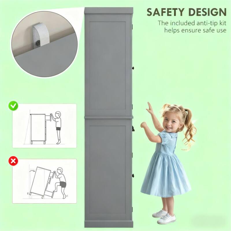 72.5" Freestanding Kitchen Food Pantry Cabinet