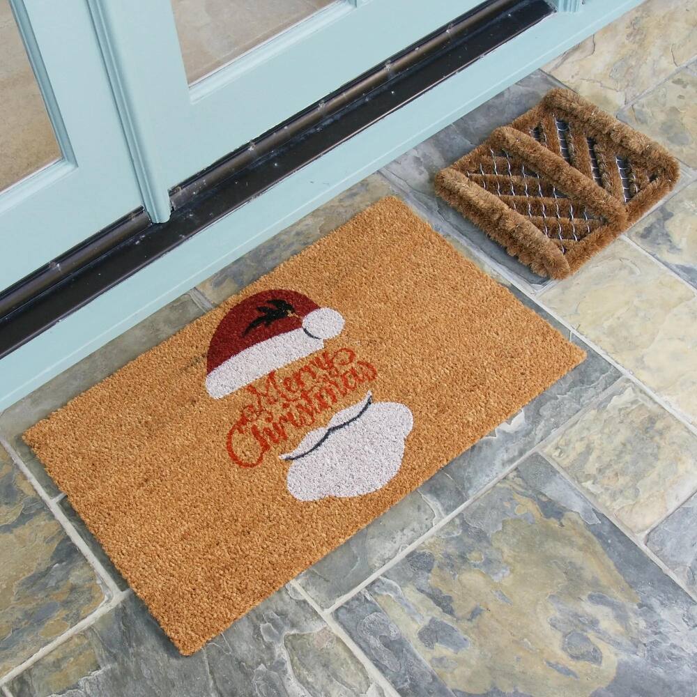 Rubber-Cal Merry Christmas "Holiday Doormat" Kit - 18" x 30" - 2 Door Mats &1 Boot Scraper