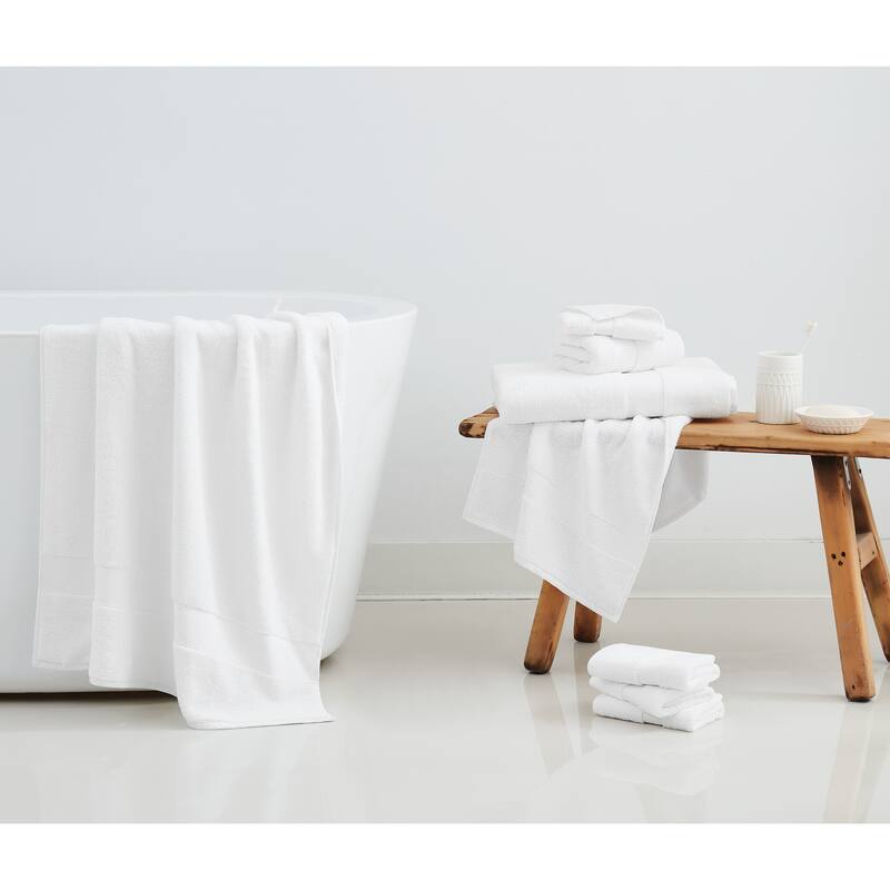 Christian Siriano NY Plush Turkish Cotton 8 Piece Towel Set - White
