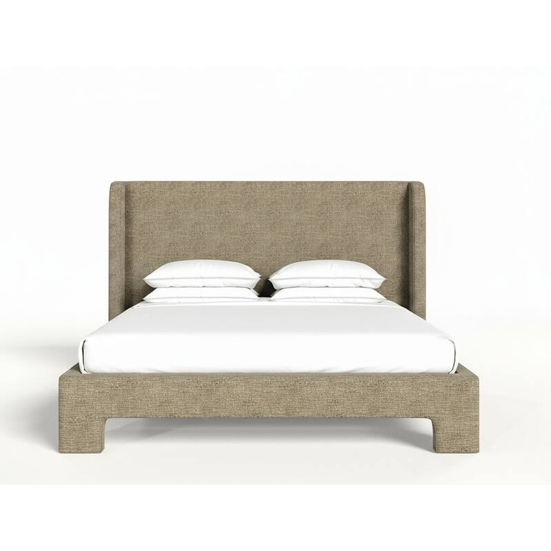 Modrest Emilio Modern Beige Fabric Bed