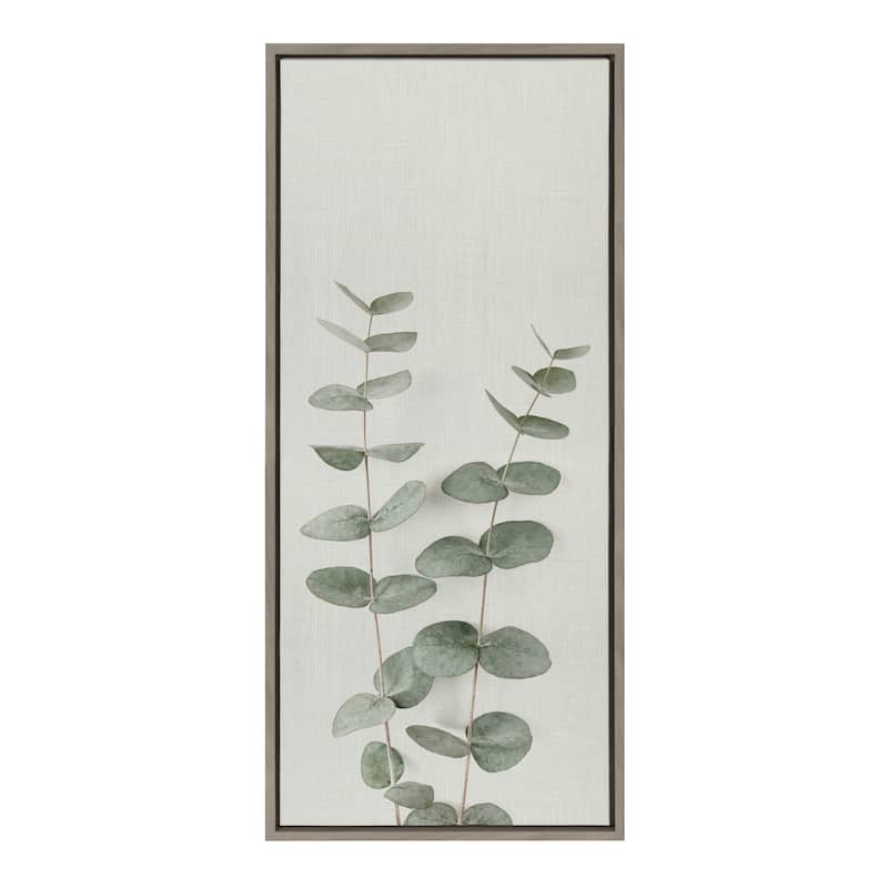 Kate and Laurel Sylvie Eucalyptus Canvas by The Creative Bunch Studio - 18x40 - Plastic - Grey