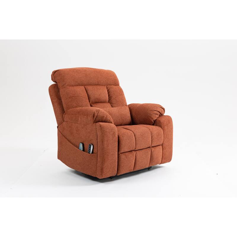 Power Lift Recliner Chair with Heat & Massage, Ergonomic Single Sofa Chair, Electric Recliner Chair with 2 Cup Holders