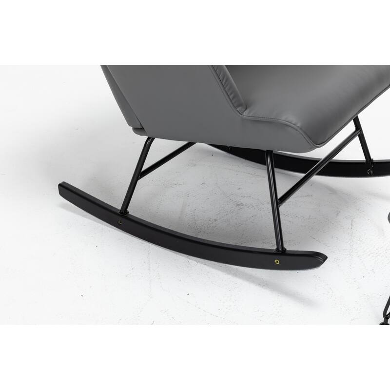Rocking Chair, Glider Chair,Rocking Accent Chair with Lumbar Pillow and Ottoman for Nursery/Living Room/Bedroom