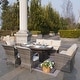 preview thumbnail 3 of 10, 7-Piece Patio Mixed Brown and Grey Sofa Set with Fire Pit Table