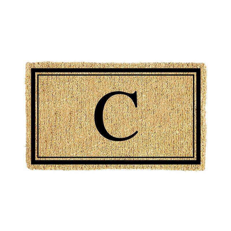 28 in. x 16 in. Monogram Coir Mat, Letter "C"