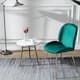 Beetle Design Velvet Dining Chair with Plated Golden Legs - single - Teal Green