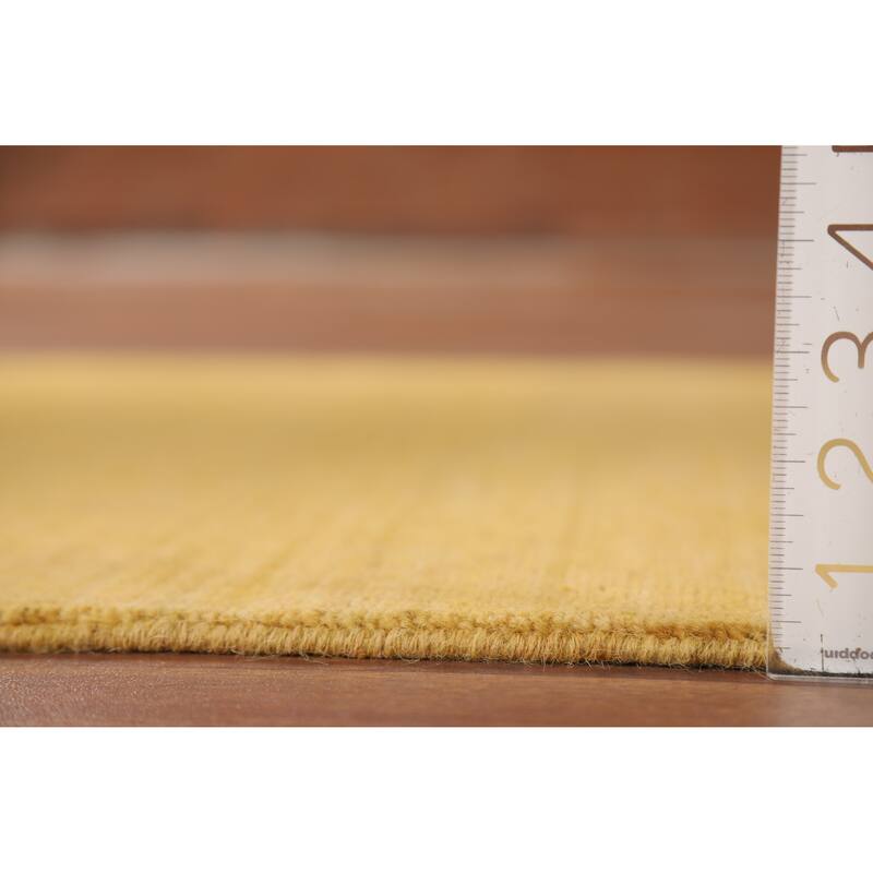 Yellow Gabbeh Oriental Runner Rug Hand-Knotted Wool Carpet - 3'4"x 6'8"