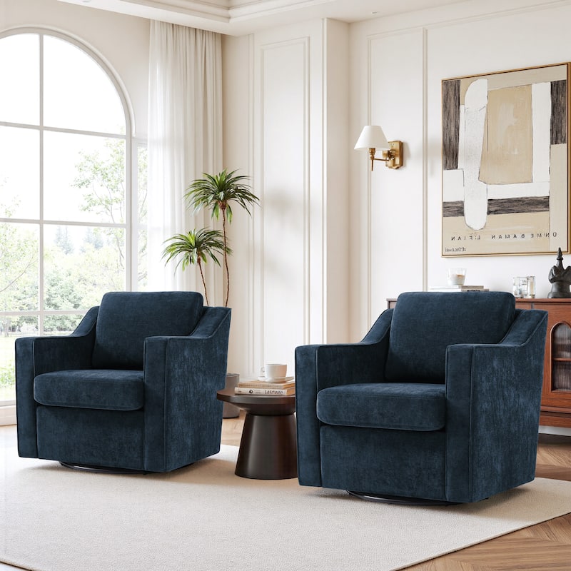 2 Set Modern Swivel Accent Arm Chair For Living Room