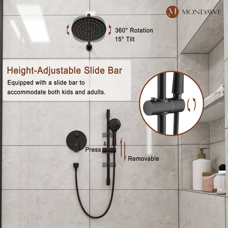 Retro Series 9 in. Rain Wall Mount Dual Shower Heads with 1.8 GPM
