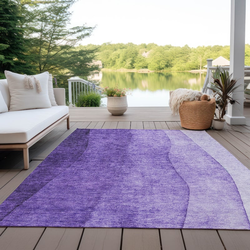 Machine Washable Indoor/ Outdoor Chantille Contemporary Ombre Rug