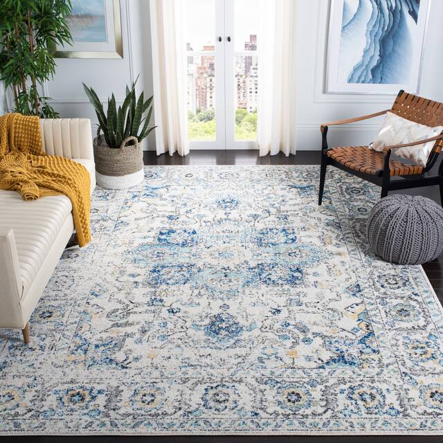 SAFAVIEH Madison Snowflake Medallion Rustic Farmhouse Distressed Rug