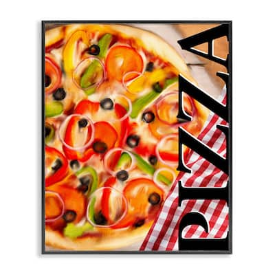 Stupell Gourmet Traditional Pizza Framed Giclee Art Design By Kim Allen