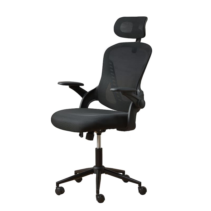 HOOOWOOO Ergonomic Adjustable Office Chair Mesh Swivel Task Chair with Flexible Arms