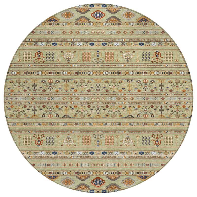 Machine Washable Indoor/ Outdoor Boho Moroccan Chantille Rug