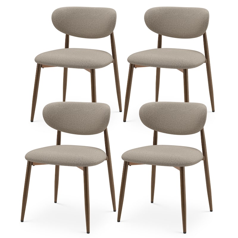 RENEWLINE Mid-Century Modern Tapered Dining Chairs with Upholstered Seat & Iron Frame