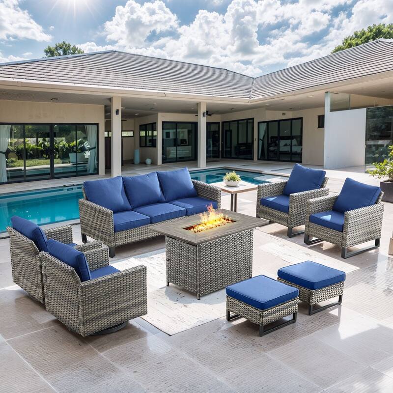 Gymojoy Outdoor Fire Pit Conversation Set, Patio Furniture with Cushions