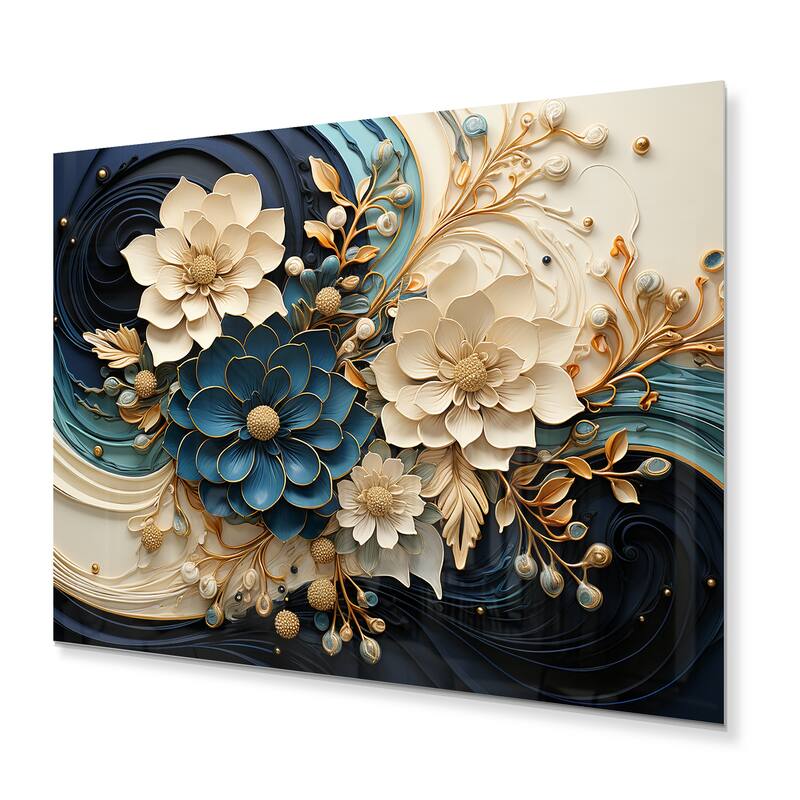 Designart "Liquid Ink Spiralscape II" Abstract Spirals Metal Large Print