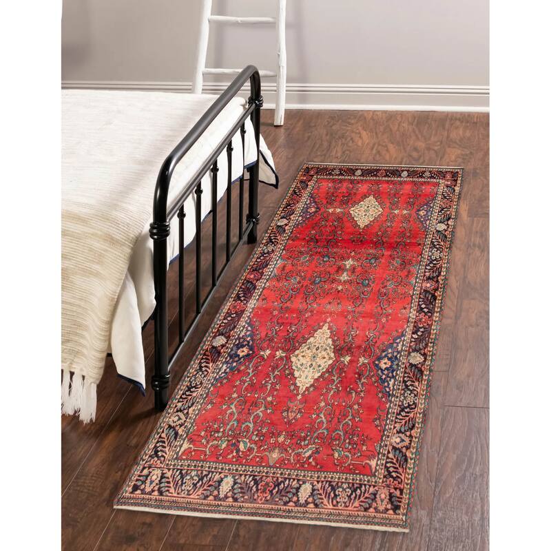 ECARPETGALLERY Hand-knotted Andelz Red Wool Rug - 4'11 x 11'10