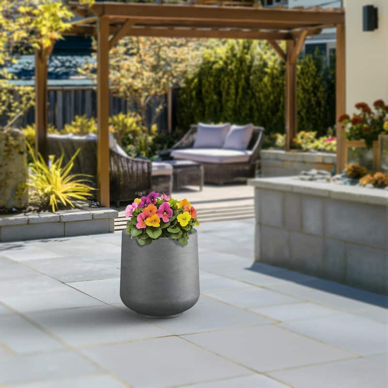 Tall Concrete Round Plant Pots / Large Indoor and Outdoor flower Planters