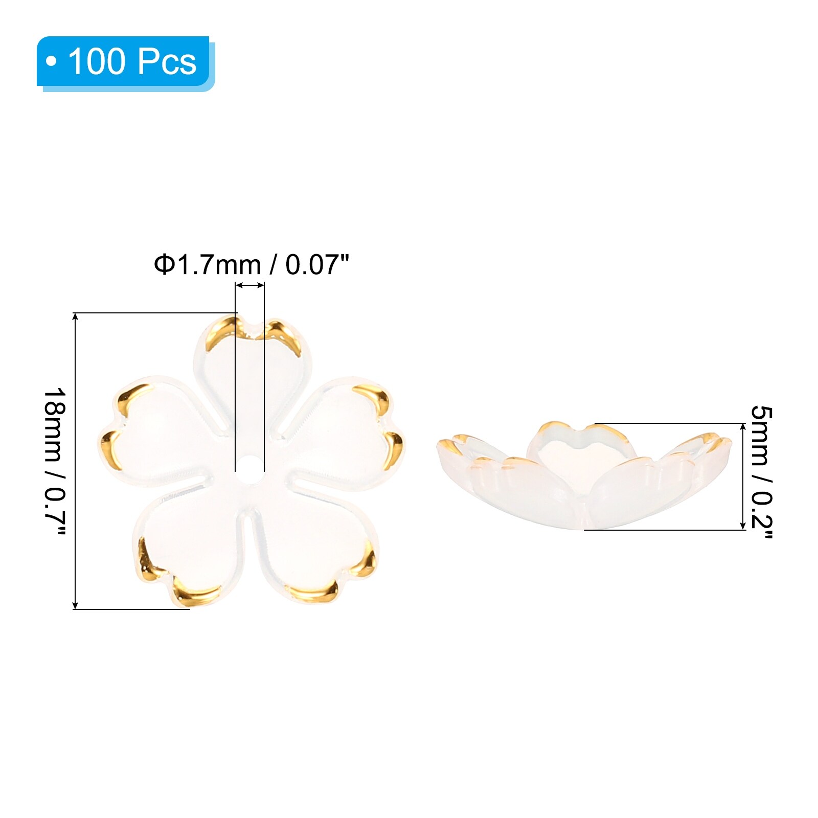 Floral Spacer Beads, Gold-Plated Gradient Acrylic Cherry Blossom Flower Beads for Bracelets, Earrings, and DIY Crafts