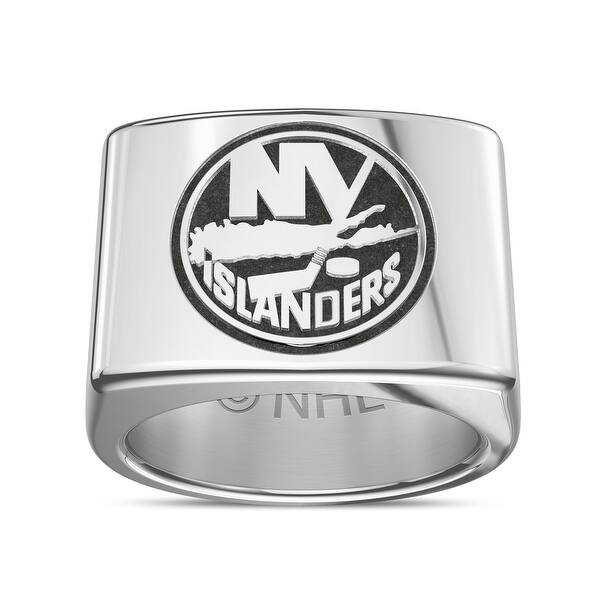Shop New York Islanders Logo Engraved Ring In Sterling Silver On Sale Overstock 29916191