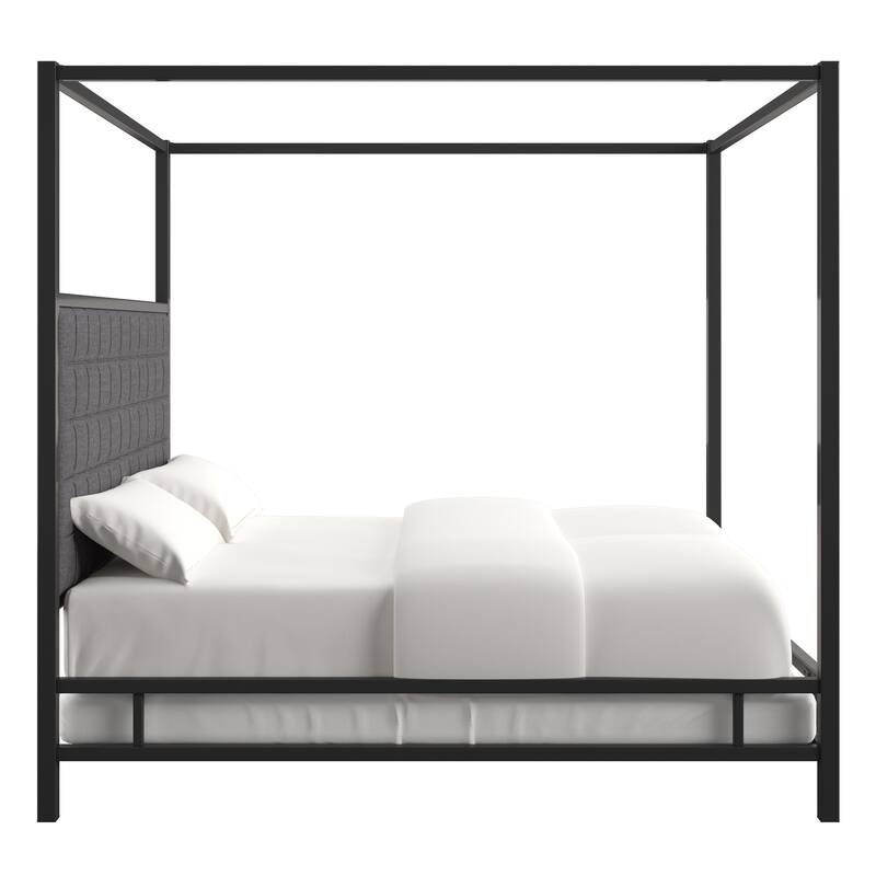 Solivita King-size Black Nickel Frame Canopy Bed by INSPIRE Q Bold